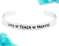 Cuff Bracelet 'Love Teach Inspire'