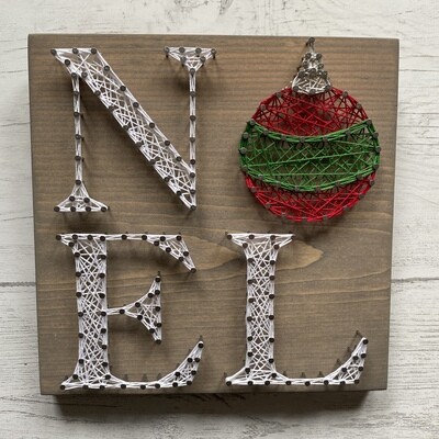 PRE-ORDER - Noel DIY String Art Kit - Noel with ornament or Noel with snowflake - by November 19th