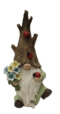 Gnome & Ladybugs w/ Lightup Tree Trunk Hat