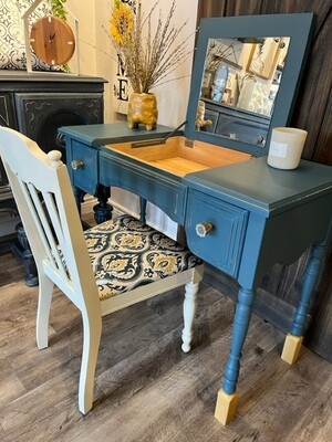 Beautiful Vanity desk with Upholstered chair