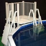 Vinyl Works 5&#39;x5&#39; Resin Pool Deck Kit with Step and Fencing