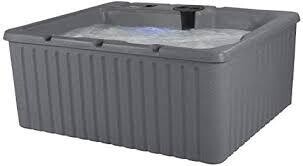 Essential Rio Hot Tub with LED light and Thermal locking Cover, Colour: Grey Granite