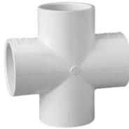 1-1/2&quot; Schedule 40 PVC Cross 420-015- slip x slip x slip x slip