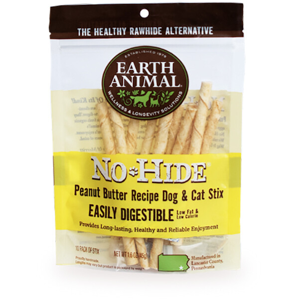 Earth Animal No Hide Peanut Butter Stix10 pk
