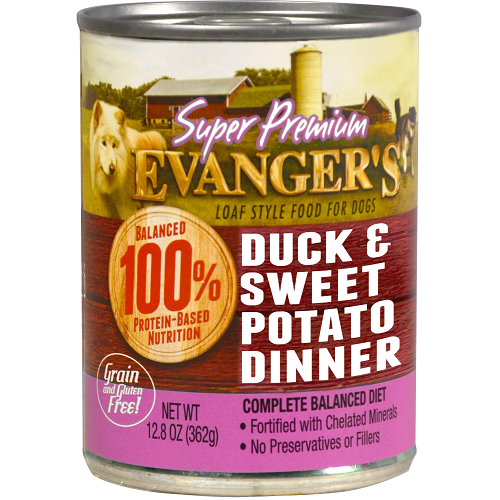 Evangers 13 oz Dog Can Premium Duck and Sweet Potato GF