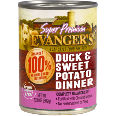 Evangers 13 oz Dog Can Premium Duck and Sweet Potato GF