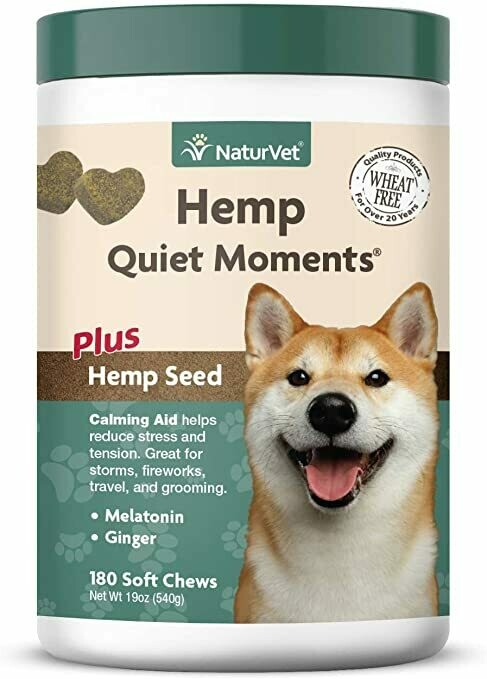 NaturVet Quiet Moments Calming Aid plus Hemp Seed 180 ct