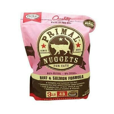 Primal 3 lb Cat Beef Salmon Nuggets