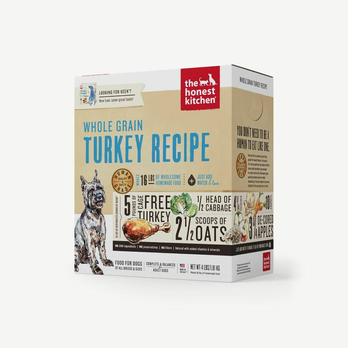 Honest Kitchen Whole Grain Turkey 4 lb Box