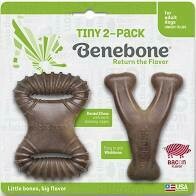 Benebone tiny 2 pk Bacon Wishbone &amp; Dental Chew
