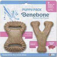 Benebone Puppy 2 Pk Bacon Wishbone &amp; Dental Chew