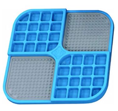 Boredom Busters Dog &amp; Cat Duo Gray Dots &amp; Blue Squares