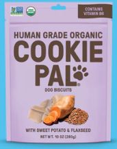 COOKIEPAL 10 OZ DOG SWEET POTATO FLAX SEED BISCUIT TREAT BG