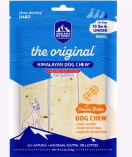 Himalayan Dog Chew Peanut Butter Small under 15 lbs  3-4 pieces