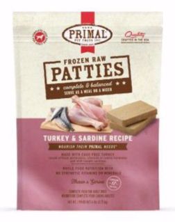Primal 6 lb Dog Turkey Sardine Patties
