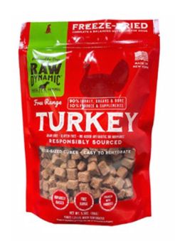 RAW DYNAMIC 5.5 OZ DOG TURKEY FREEZE DRIED FOOD GF