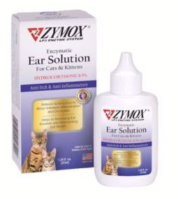 ZYMOX 1.25 OZ CAT BOTTLE EAR SOLUTION .5% HYDROCORTISONE EA