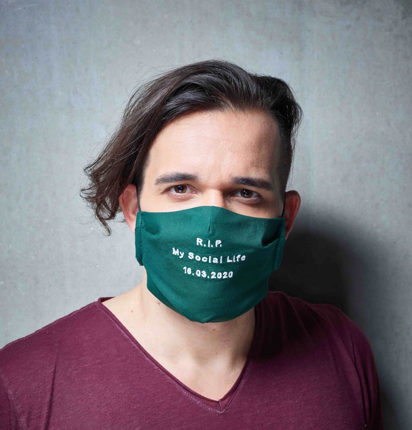 Maske "R.I.P My Social Life" - Farbe wählbar