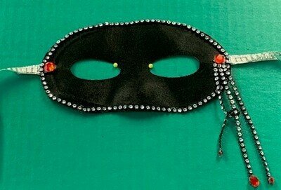 Black Satin Eyemask with rhinestones