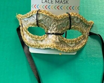 Gold lace mardigras mask