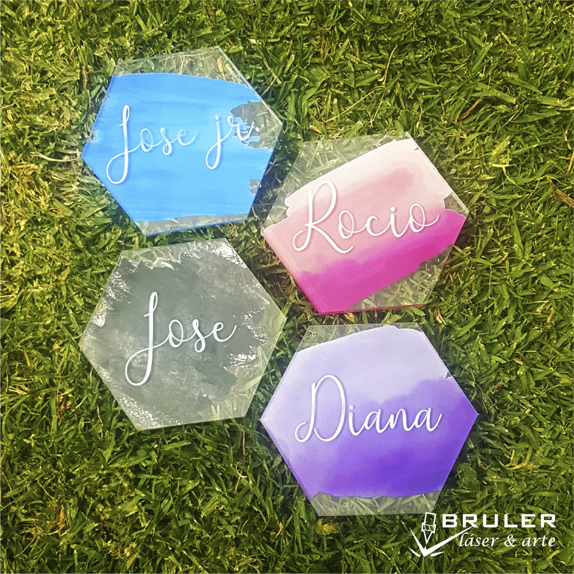 Juego de 4 portavasos personalizados