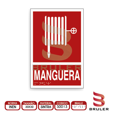 Señalética A4 - Manguera - BRAILLE adicional