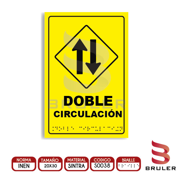Señalética A4 - Doble circulación - BRAILLE adicional