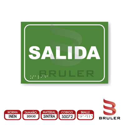 Señalética A4 - Salida - BRAILLE adicional