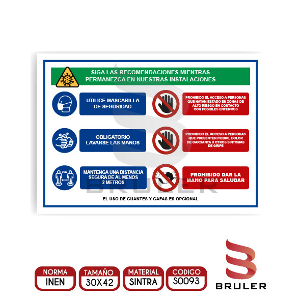 Señalética A3 - Recomendaciones de bioseguridad