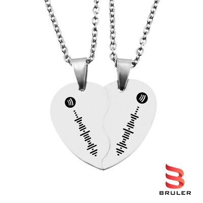 Collar spotify corazón mitades duo