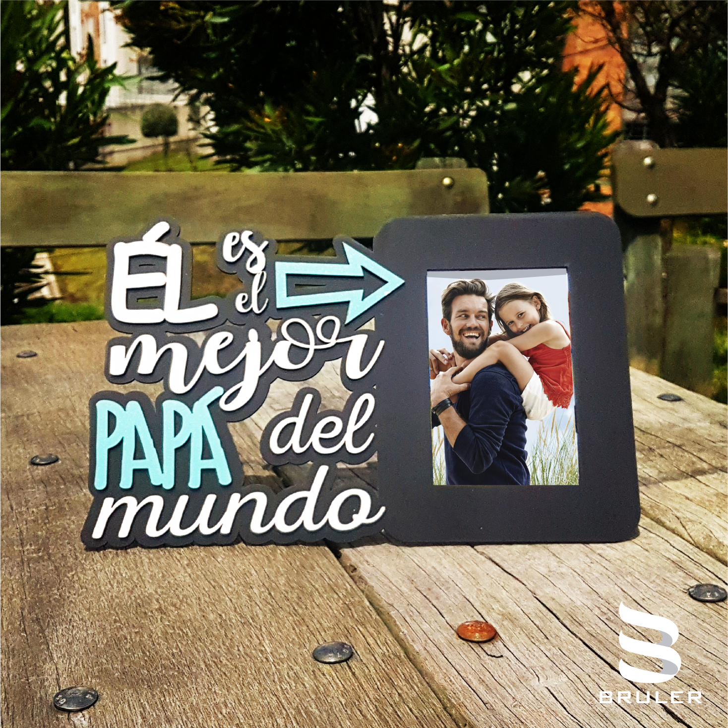Portaretrato mdf el mejor papá del mundo