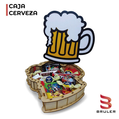 Caja cerveza mdf 3mm 25x25x5cm