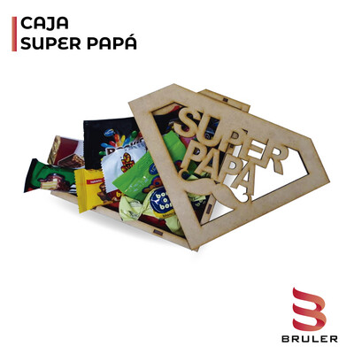 Caja súper papá mdf 3mm 25x17x5cm