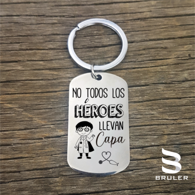 Llavero profesiones en acero inoxidable