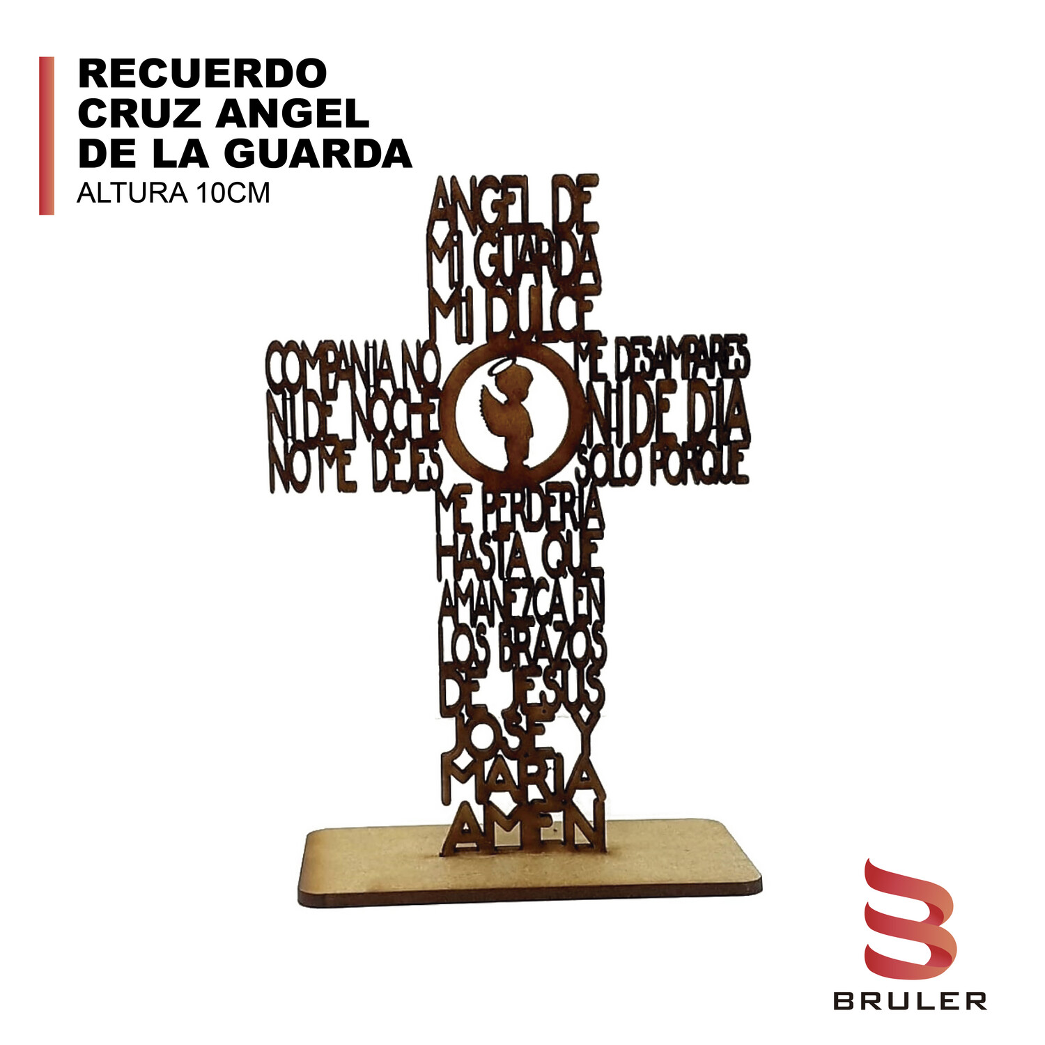 Recuerdo cruz ángel de la guarda 10cm