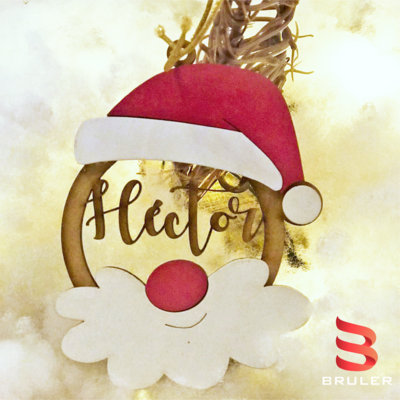 Bombillo colgante papá Noel 10cm