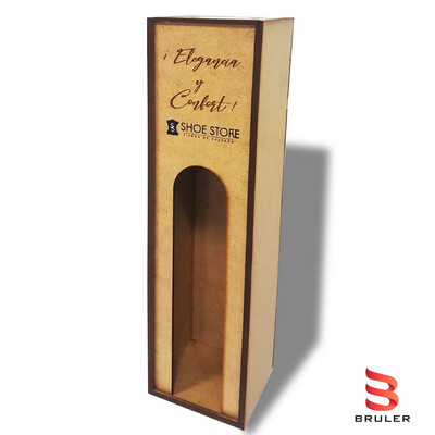 Caja portavino con tapa deslizante