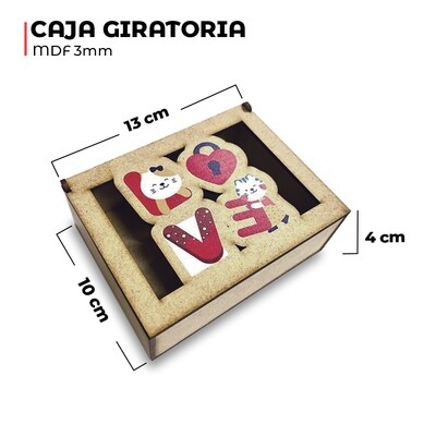 Caja personalizada madera mdf 3mm - 10x13x4