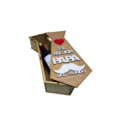 Caja corbata portavino mdf 3mm 18x38x8cm