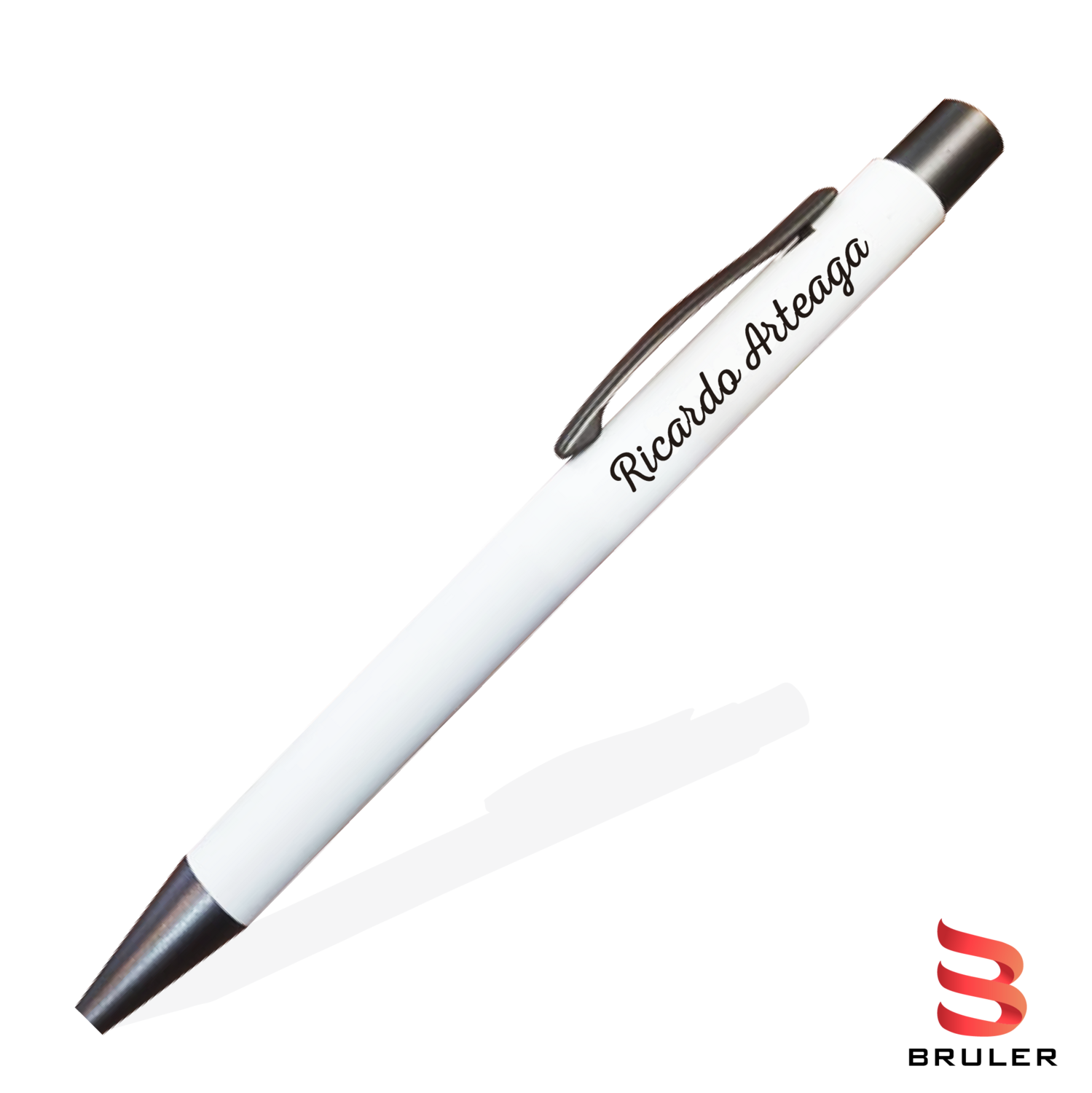Esfero rubber metal blanco