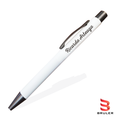 Esfero rubber metal blanco