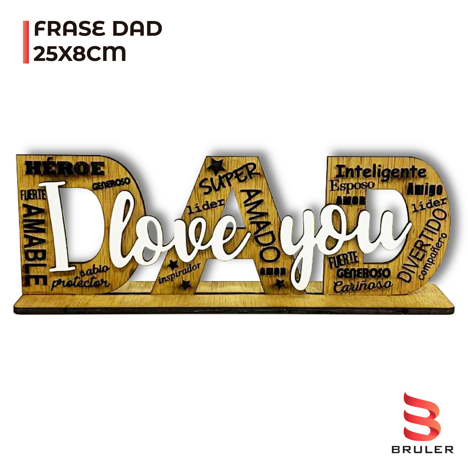 Frase DAD día del padre 25x8cm
