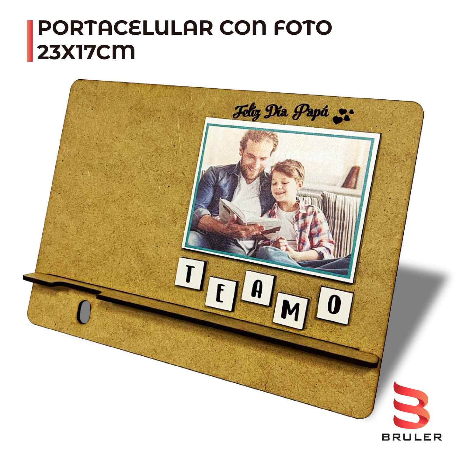 Portacelular día del padre TE AMO 23x17cm