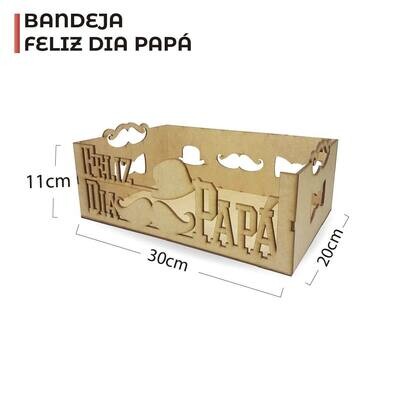 Caja bandeja feliz día papá 30x20x11cm