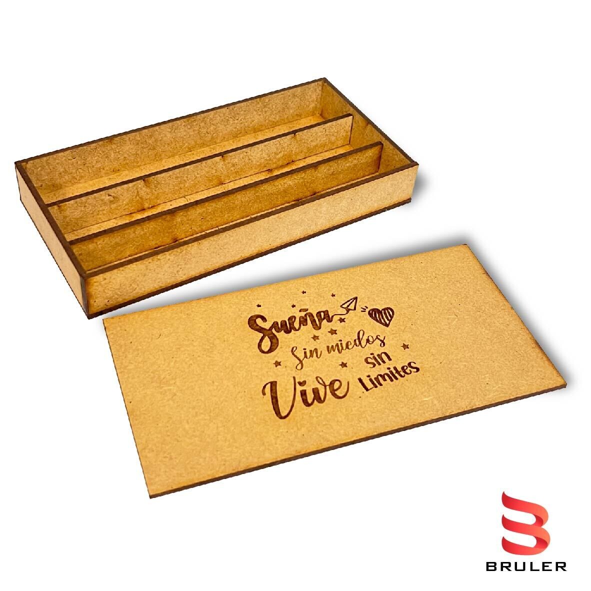 Caja para 3 esferos mdf 3mm personalizada