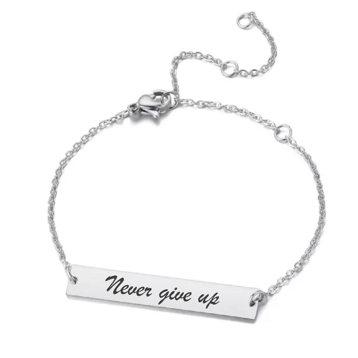 Pulsera personalizada cadena delgada dama plata