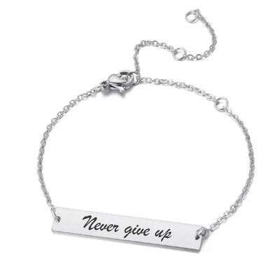Pulsera personalizada cadena delgada dama plata