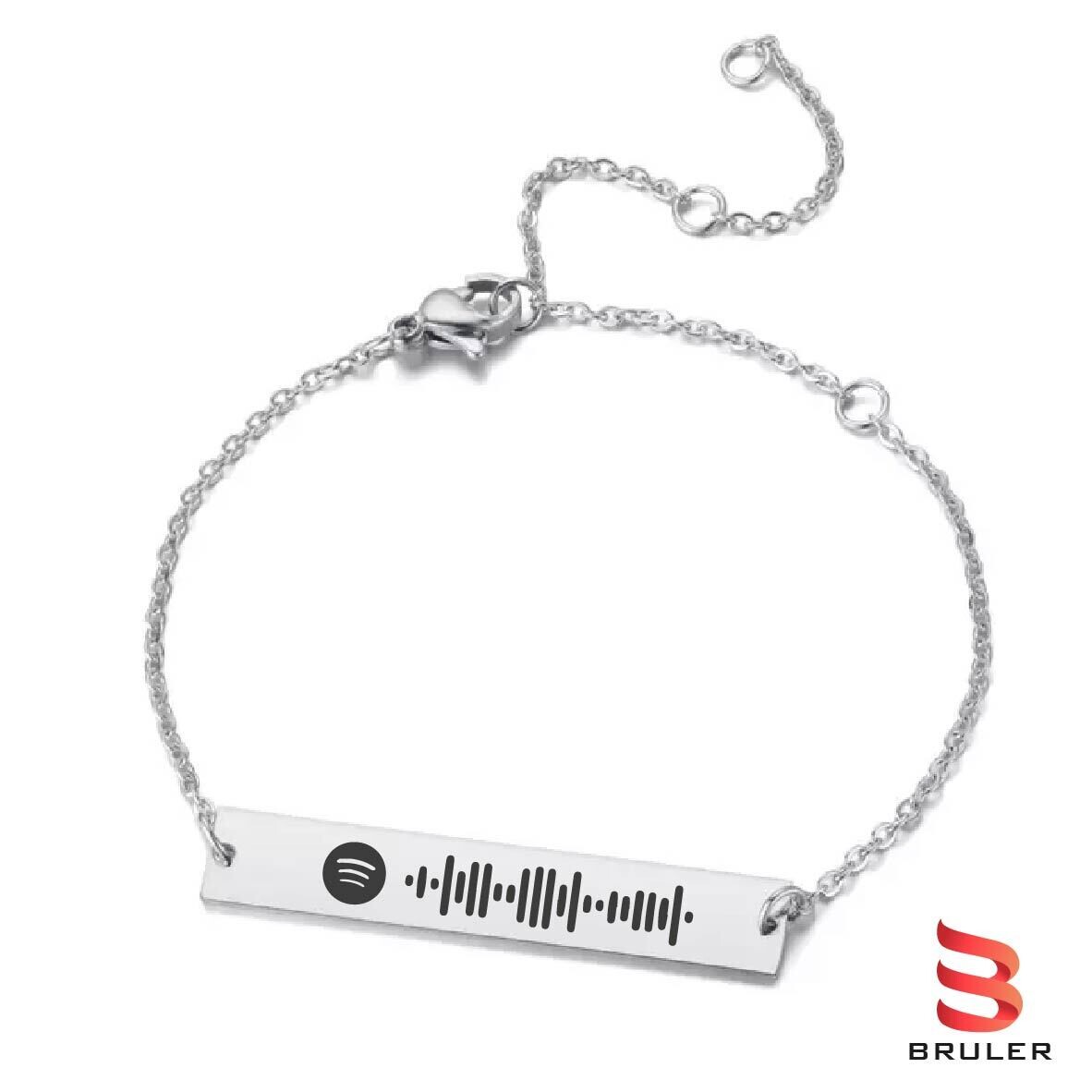 Pulsera Spotify dama cadena delgada plata