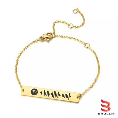Pulsera Spotify dama cadena delgada dorada