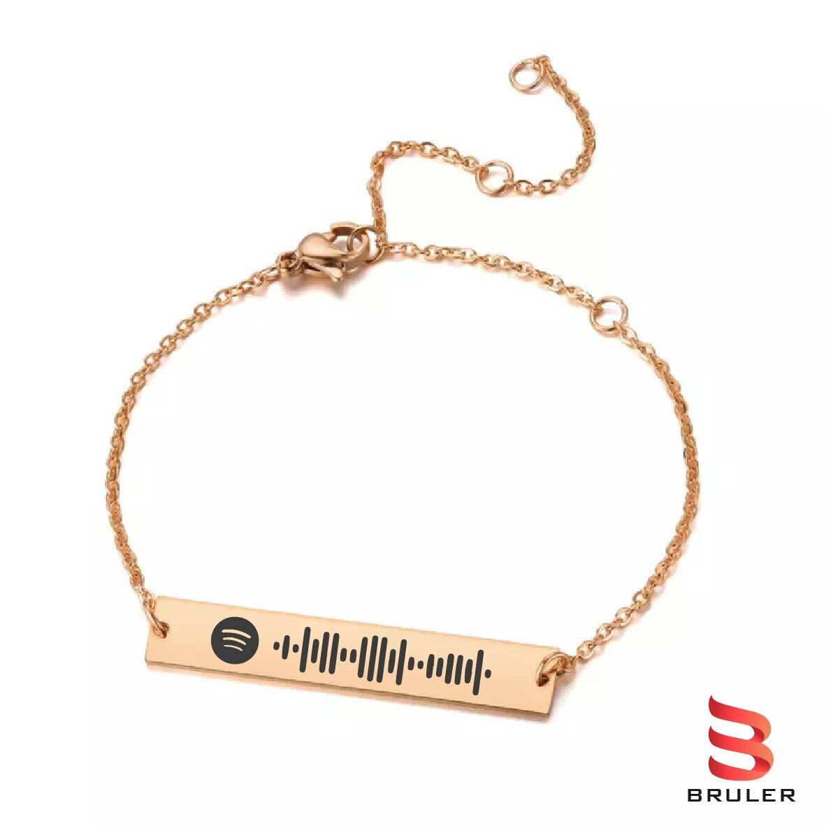 Pulsera Spotify dama cadena delgada rosa
